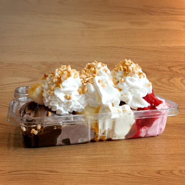 Homemade Banana Split.