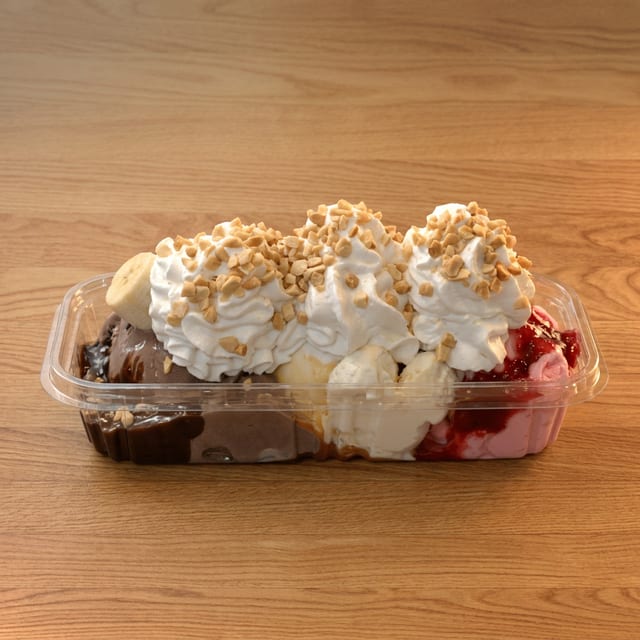 Vegan Banana Split.