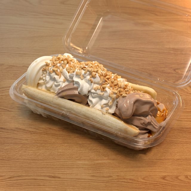 Soft Serve Banana Split.