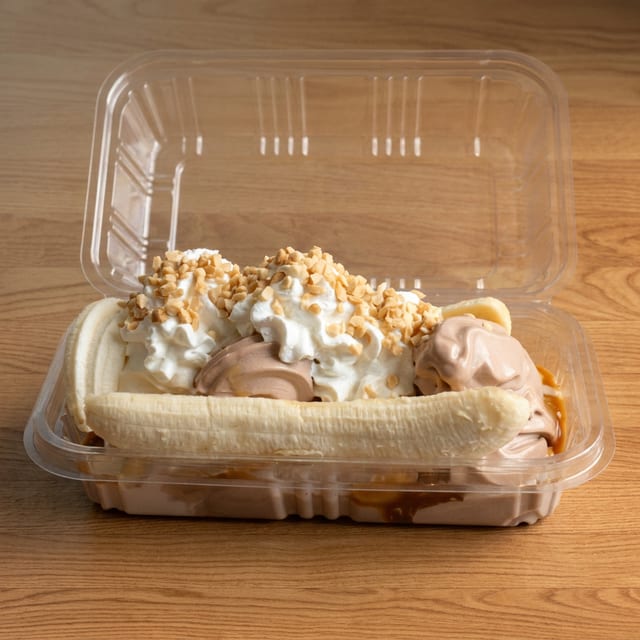 Soft Serve Banana Split.